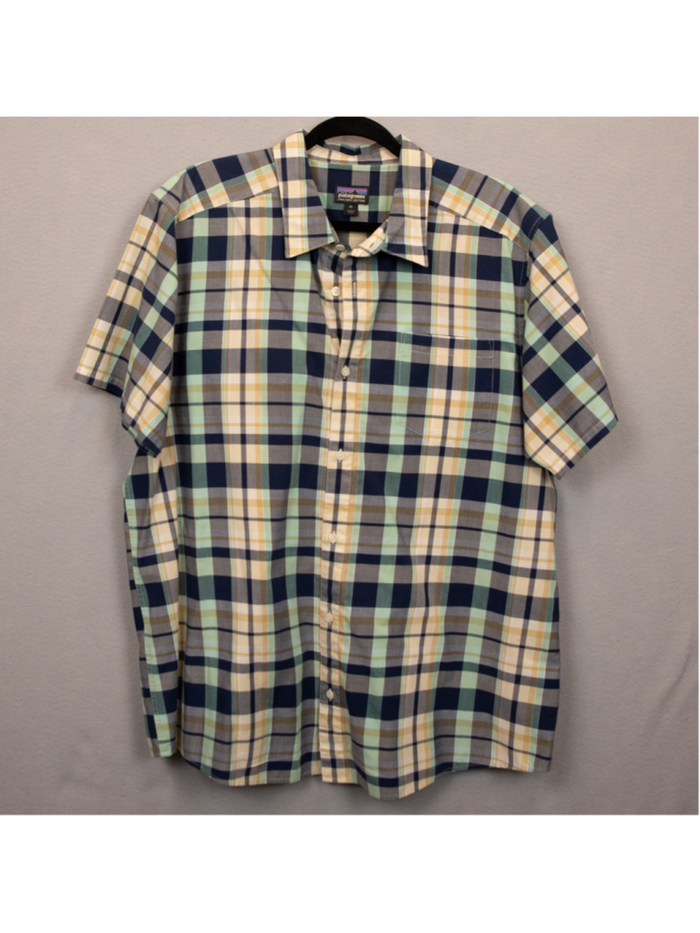 Patagonia Fezzman organic cotton plaid casual button down shirt-XL